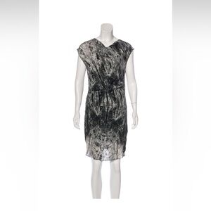 Helmut Lang Marble Print Silk Dress